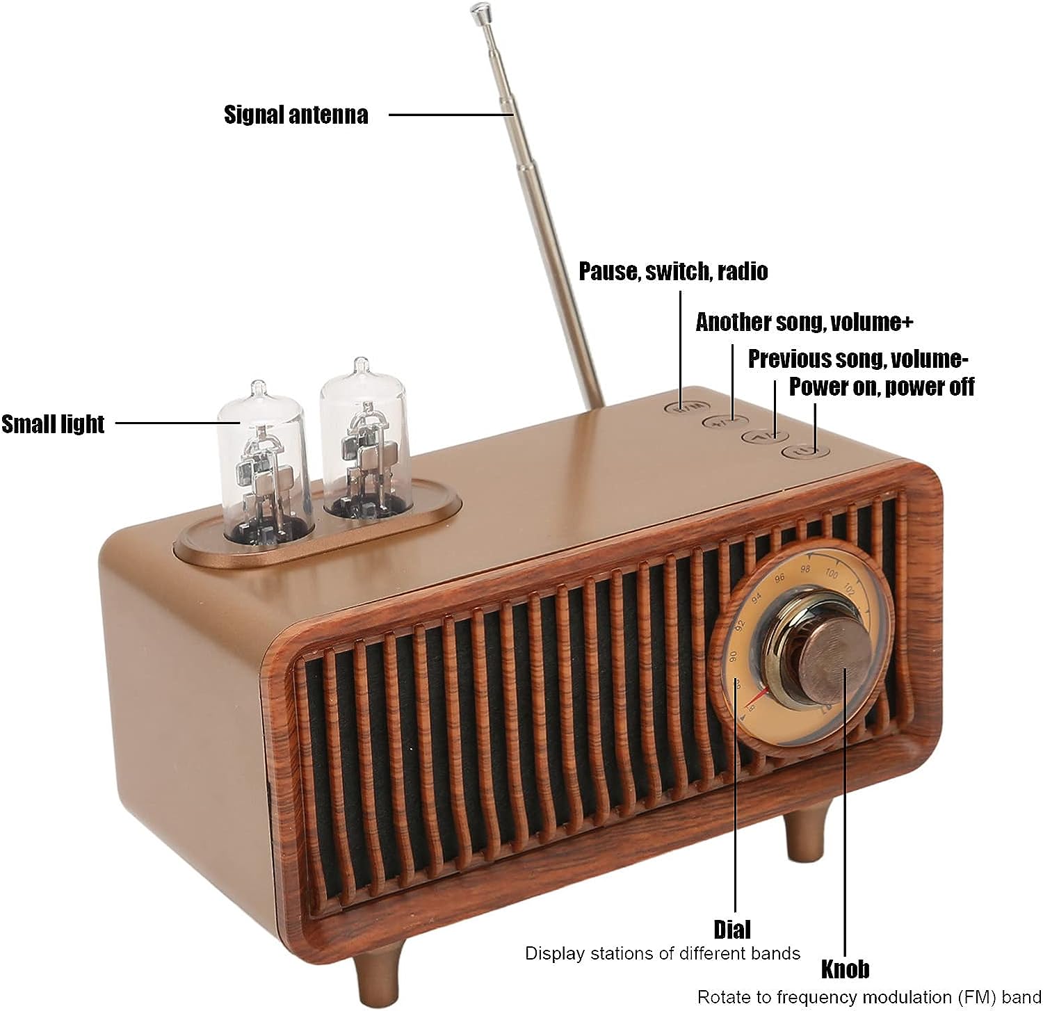 Multifunkčný retro prehrávač vintage radio