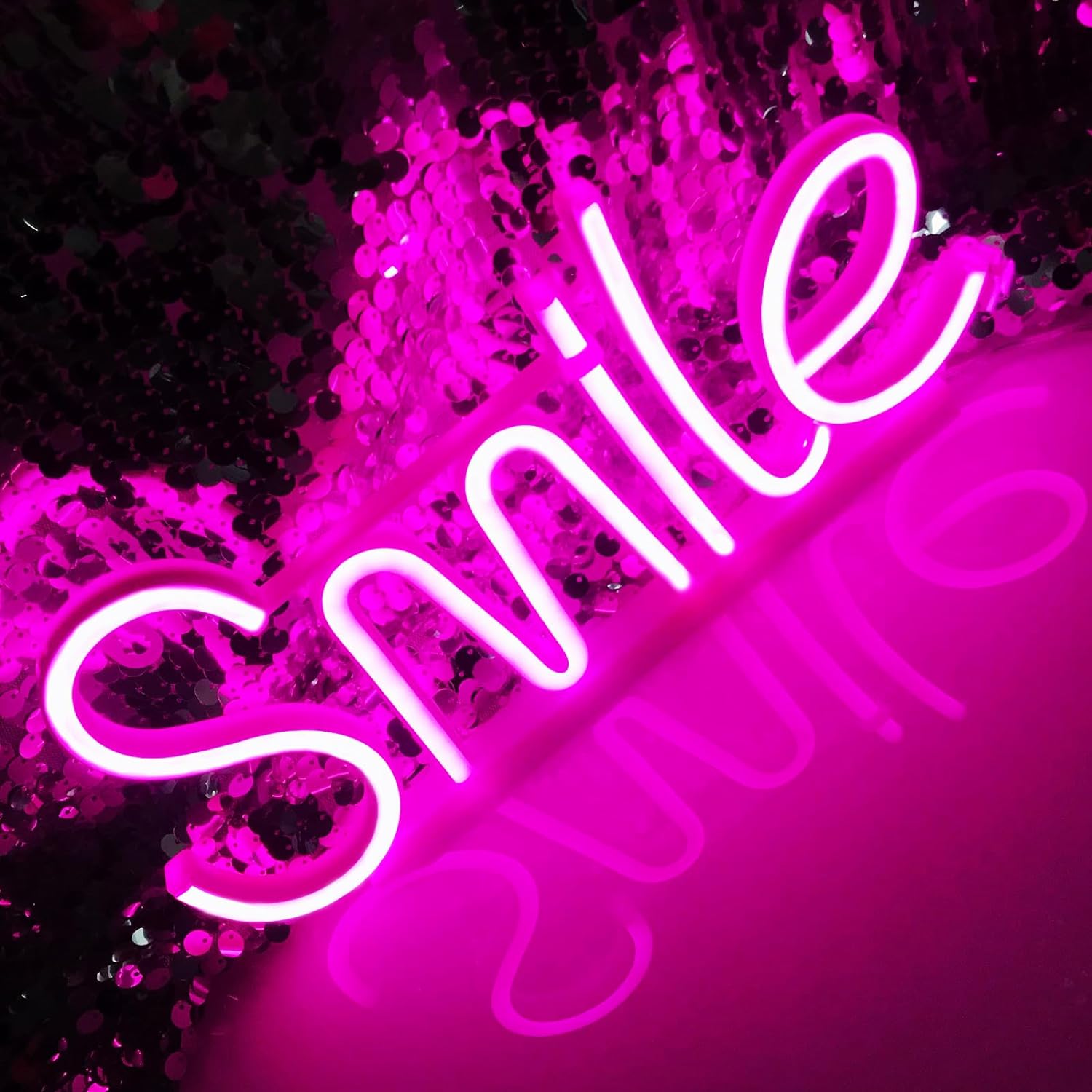 SMILE svetelný napis LED na stenu visiaci