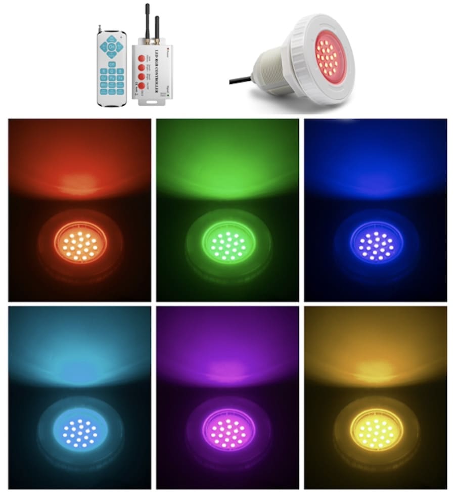 Bazénové svetlo - RGB LED farebné osvetlenie bazena jazierka fontany