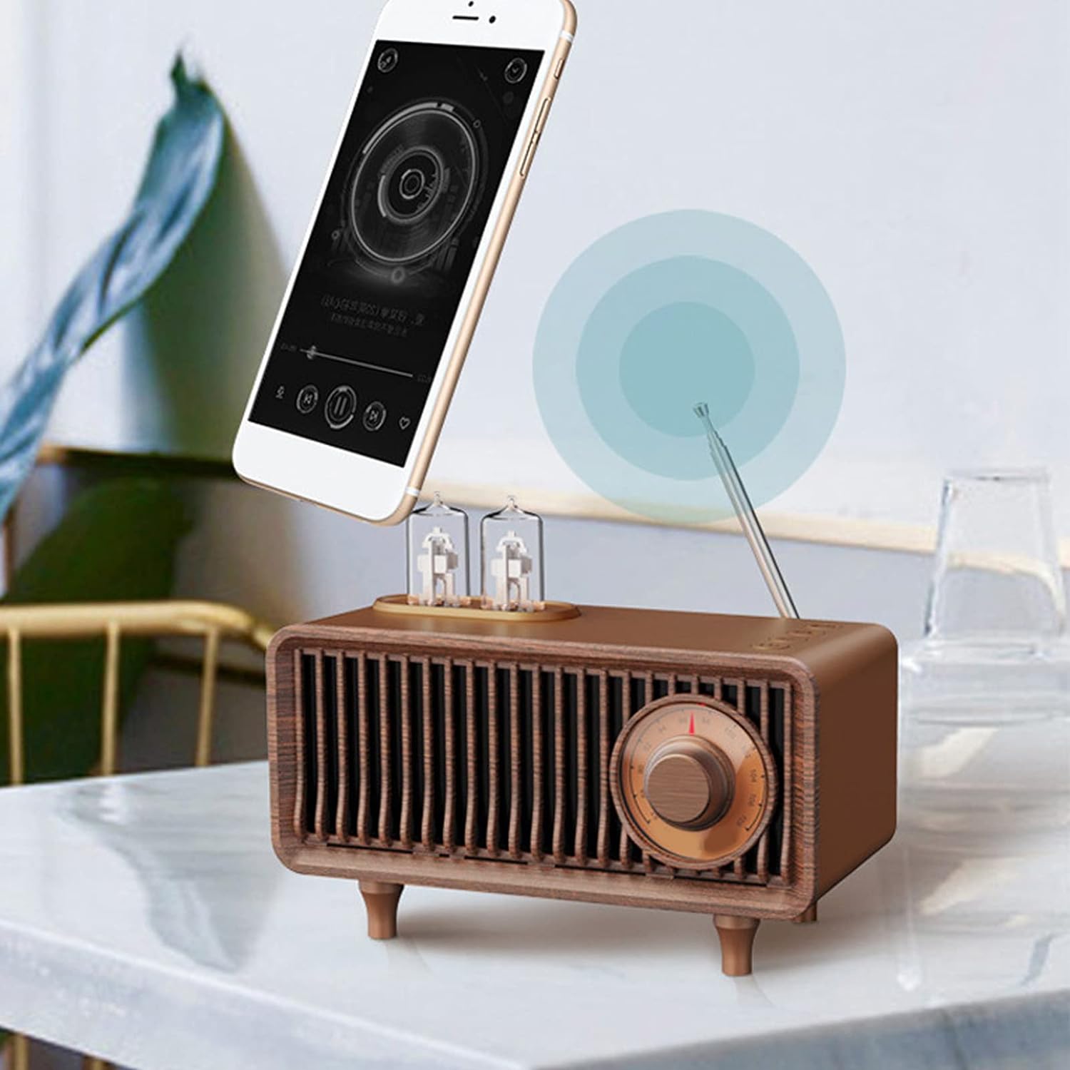 Bluetooth reproduktor radio vintage drevene retro styl