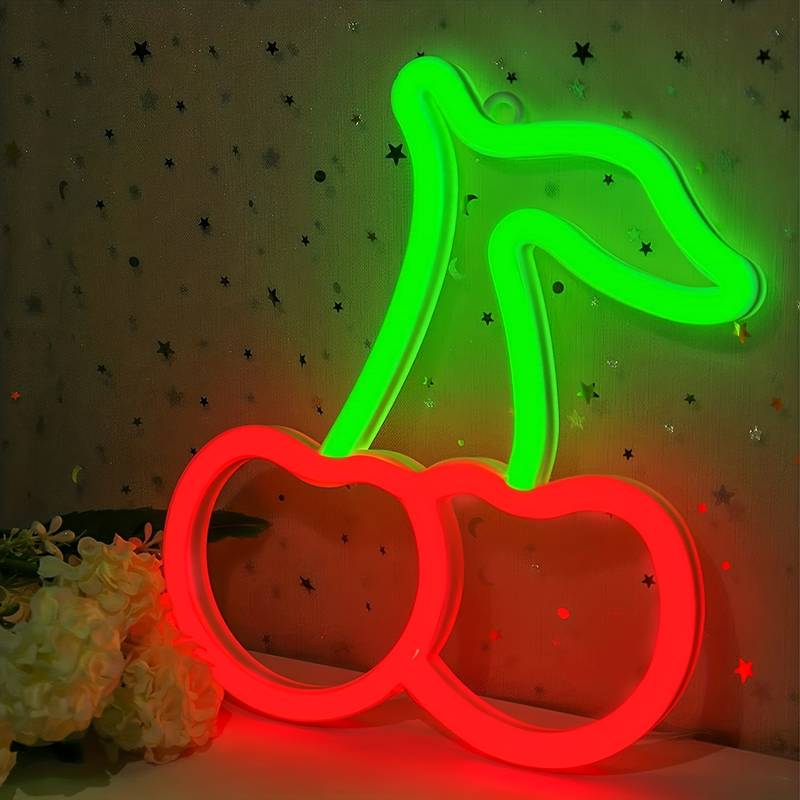čerešne svetelné logo neon napis