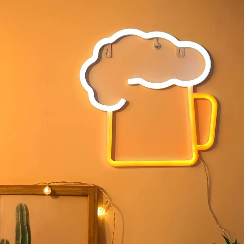 LED napis svietiaci na stenu neónový visiaci - pivo, beer